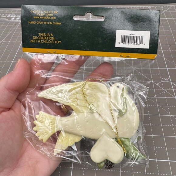 Kurt S. Adler Dove Ornament With "Peace" Banner Decoration NOS - Picture 2 of 2